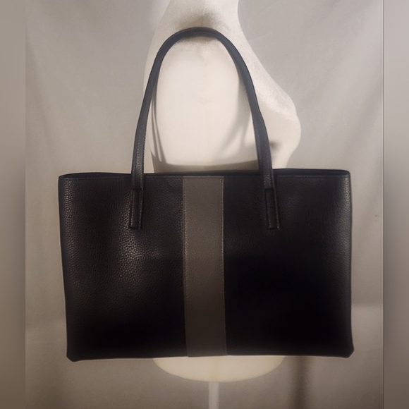 Vince Camuto Faux Leather Shoulder Bag Black & Gray - Picture 3 of 7